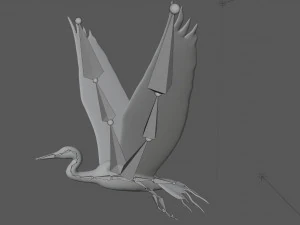 egret heron crane bird 3D Model