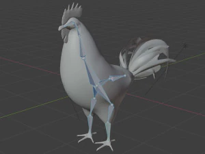 white hen rooster chicken bird 3D Model