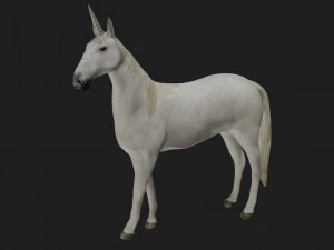 unicorn white horse fantasy monster mythological creature 3D Model