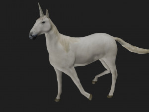 unicorn white horse fantasy monster mythological creature 3D मॉडल