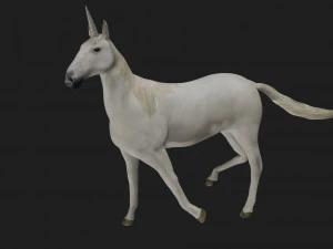 unicorn white horse fantasy monster mythological creature 3D Model