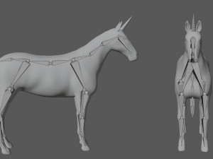 unicorn white horse fantasy monster mythological creature 3D मॉडल