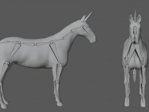 unicorn white horse fantasy monster mythological creature 3D Model