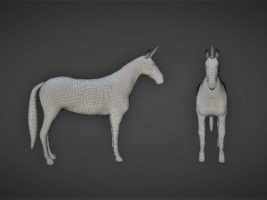 unicorn white horse fantasy monster mythological creature 3D मॉडल