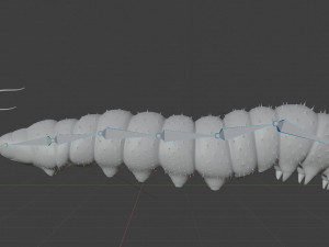 rigged silkworm silk worm caterpillar 3Dモデル