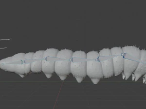 rigged silkworm silk worm caterpillar 3D Model