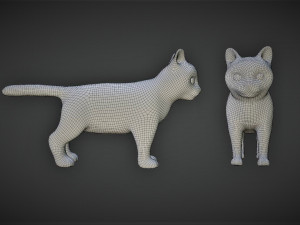 rigged kitten cat Model 3D