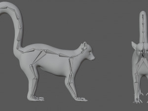 rigged lemur monkey Model 3D
