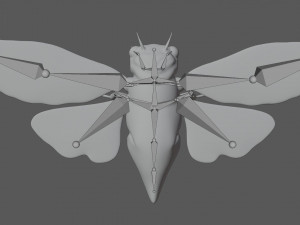 rigged cicada 3D 模型