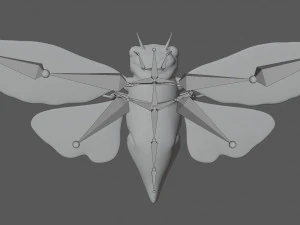 rigged cicada 3D Model