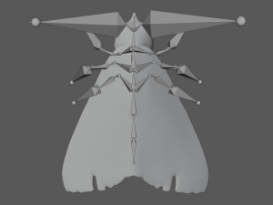 rigged moth lunar moth Modelo 3D
