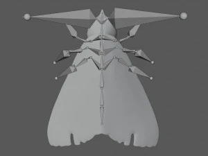 rigged moth lunar moth 3D Model