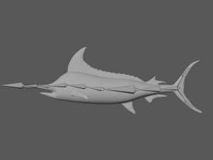rigged swordfish merlin sword fish Model 3D