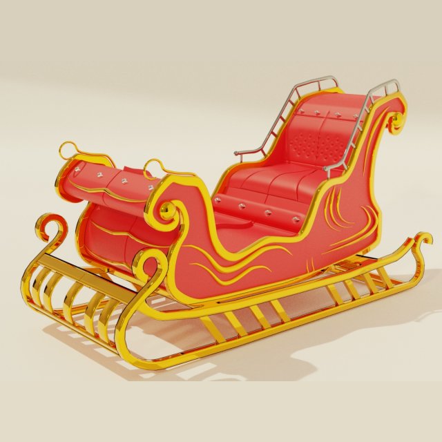 christmas sleigh santa sleigh Modelo 3D .c4d .max .obj .3ds .fbx .stl .blend 
