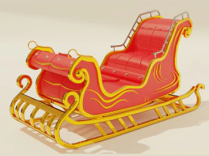 slitta di Natale slitta di Babbo Natale Modello 3D