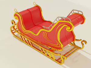 christmas sleigh santa sleigh Modelo 3D
