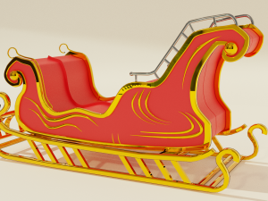 christmas sleigh santa sleigh Modelo 3D
