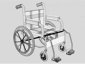 wheelchair wheel chair hospital 3D Model