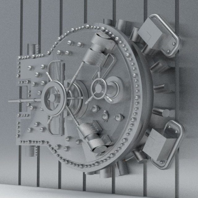 bank vault close Modelo 3D .c4d .max .obj .3ds .fbx .stl .blend 