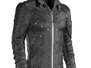 black leather jacket Model 3D
