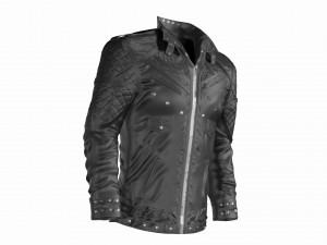 black leather jacket Modelo 3D
