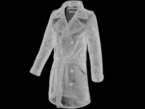 trench coat woman cloth detective pea coat 3D Model