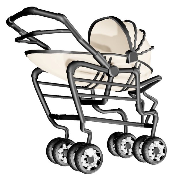 stroller Model 3D .c4d .max .obj .3ds .fbx .stl .blend 