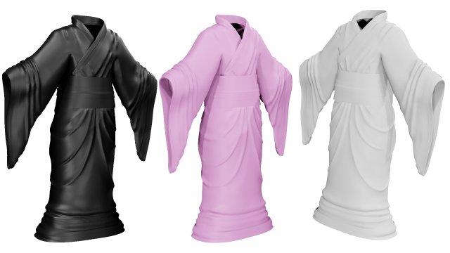 kimono robe Modelo 3D .c4d .max .obj .3ds .fbx .stl .blend 