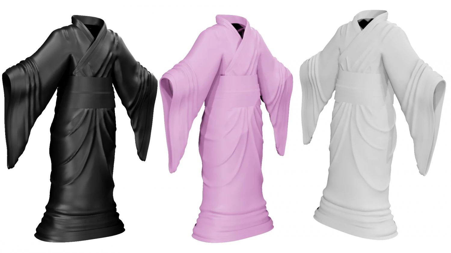 кимоно халат 3D Модель .c4d .max .obj .3ds .fbx .stl .blend 