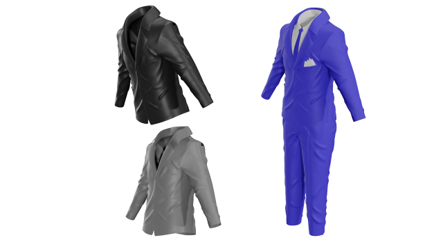 tuxedo suit men coat business 3D Модель .c4d .max .obj .3ds .fbx .stl .blend 