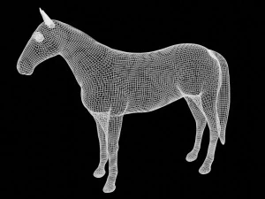 black horse rigged 3D Model