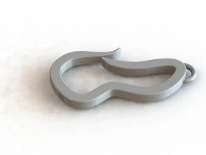 B型準拠のカラビナキーホルダー 3Dプリントモデル