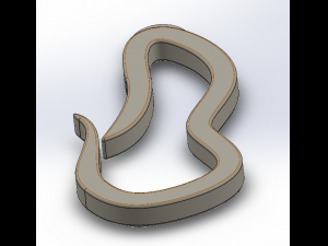 b-shaped compliant carabiner keychain 3D 打印模型