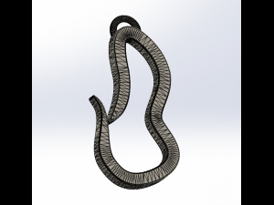 b-shaped compliant carabiner keychain 3D 打印模型