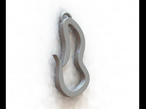 b-shaped compliant carabiner keychain 3D 打印模型