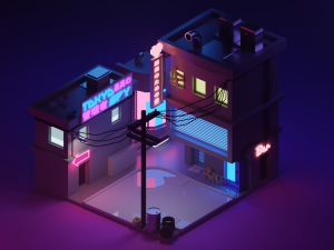 night city low poly 3D-Modell
