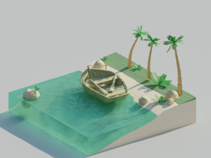 beach low poly 3D-Modell