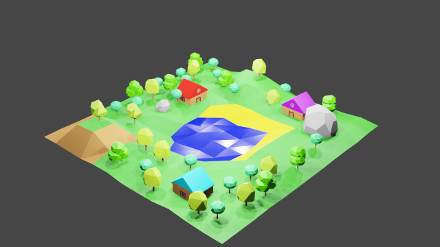 landscape 3D-Modell .c4d .max .obj .3ds .fbx .stl .blend 