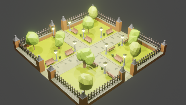 park 3Dモデル .c4d .max .obj .3ds .fbx .stl .blend 