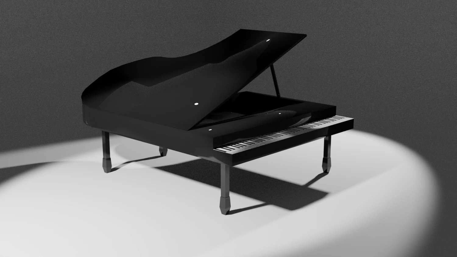 grand piano 3D Model .c4d .max .obj .3ds .fbx .stl .blend