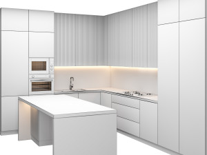 modern kitchen with island 02 Modelo 3D