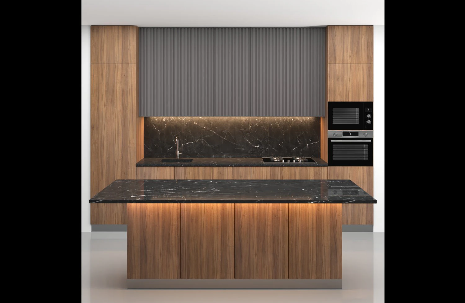 modern kitchen with island 03 3D Model .c4d .max .obj .3ds .fbx .stl .blend 