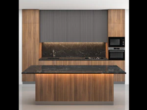 modern kitchen with island 03 3D Model