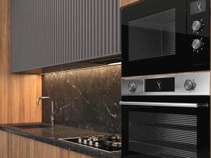 modern kitchen with island 03 3D Model