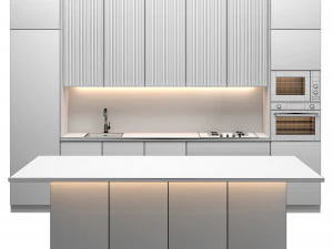 modern kitchen with island 03 3D Model