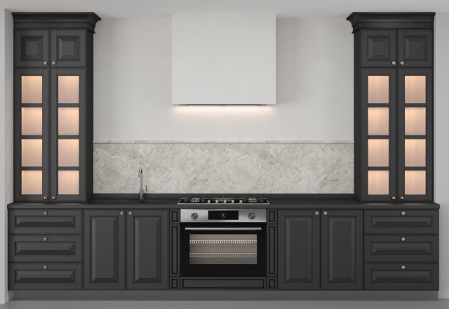 classic kitchen 04 3D Модель .c4d .max .obj .3ds .fbx .stl .blend 