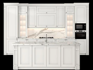 classic kitchen with island 05 3D Model