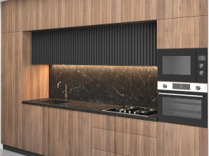modern kitchen with island 07 3D Model