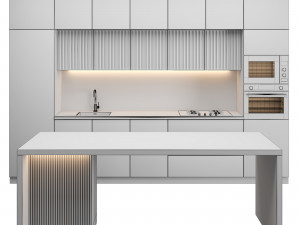 modern kitchen with island 07 3D Model