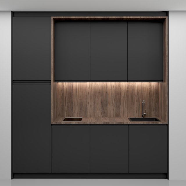 small modern kitchen 08 3D Модель .c4d .max .obj .3ds .fbx .stl .blend 